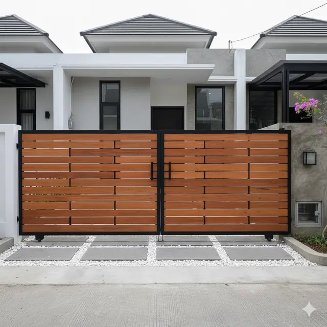 Model Gerbang Depan Rumah Minimalis (Foto: Gemini AI)