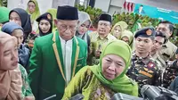 Ketua PP Muslimat NU, Khofifah Indar Parawansa hadiri Istighosah Kebangsaan di Makassar (Liputan6.com/Fauzan)