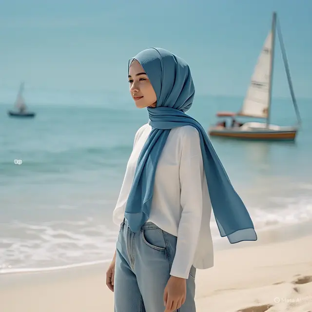 Beach Outfits untuk Wanita Hijab, Tampil Fresh dan Stylish