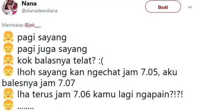 perdebatan receh kekasih (foto: twitter/@dianadeardiana)