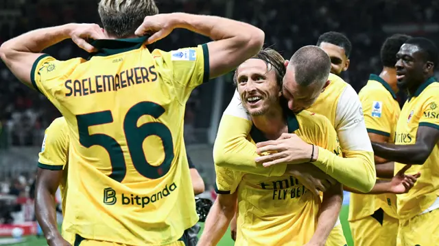 Foto: Bahagianya Luka Modric Jadi Pahlawan AC Milan
