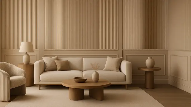 Model Ruang Tamu dengan Wall Moulding 2025/Ilustrasi oleh AI