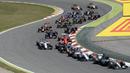 Persaingan ketat di awal balapan. (AFP/JOSEP LAGO)