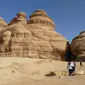 Kota peninggalan kaum Tsamud di Madain Saleh kini jadi kota warisan dunia. (Muhammad Ali/Liputan6.com)