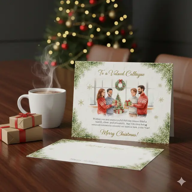 Contoh kartu ucapan natal (Foto: Gemini AI)