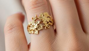 Cincin Model Daun Anggur yang Cantik dan Estetik/Gemini AI