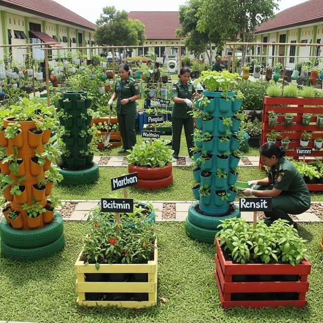 Kebun Sayur untuk Ibu Persit di Komplek TNI (Gemini AI)