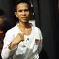  menyabet medali emas SEA Games nomor kumite kurang dari 55 kilogram di Kuala Lumpur Convention Centre, Rabu (23/8/2017). (Liputan6.com/Cakrayuri Nuralam)