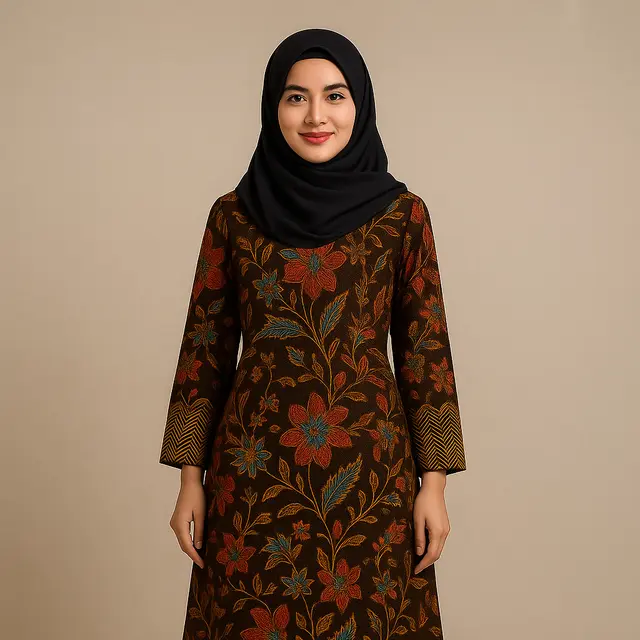 Referensi Gamis Batik Terbaru untuk Tampil Stylish/Ilustrasi Gambar AI