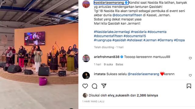 Bangga, Nasida Ria Bawa Qasidah Melantun dalam Event Seni Akbar di Jerman. (instagram.com/nasidariasemarang)