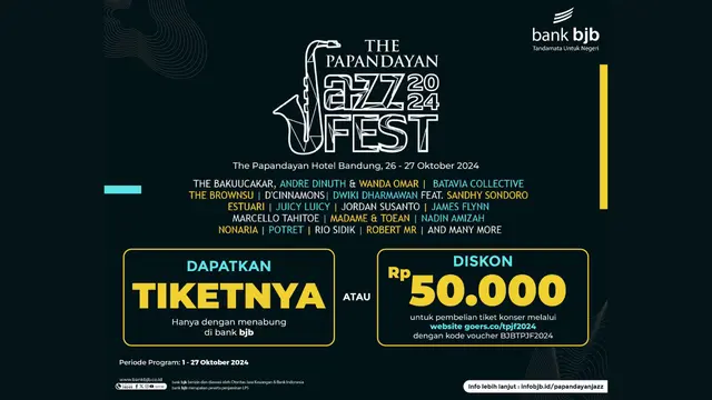 Mau Nonton The Papandayan Jazz Fest 2024? Yuk Menabung di bank bjb dan Dapatkan Diskon Tiketnya!