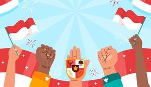Ilustrasi bendera Merah Putih, Pancasila, nasionalisme. (Photo Copyright by Freepik)