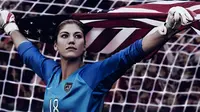 Hope Solo, kiper Timnas Amerika Serikat ini menjadi kiper utama sejak tahun 2000. Meraih medali emas Olimpiade 2008 dan 2012, runner-up Piala Dunia Wanita 2011, dan Golden Glove Piala Dunia Wanita 2011. (Nike)