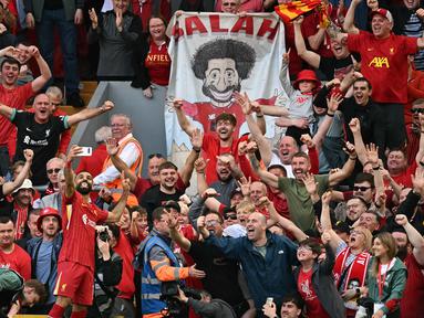 Kisah Mohamed Salah dan Liverpool akan berakhir pada akhir musim ini. Salah memutuskan untuk meninggalkan Anfield pada bursa transfer musim panas mendatang. (AFP/Paul Ellis)