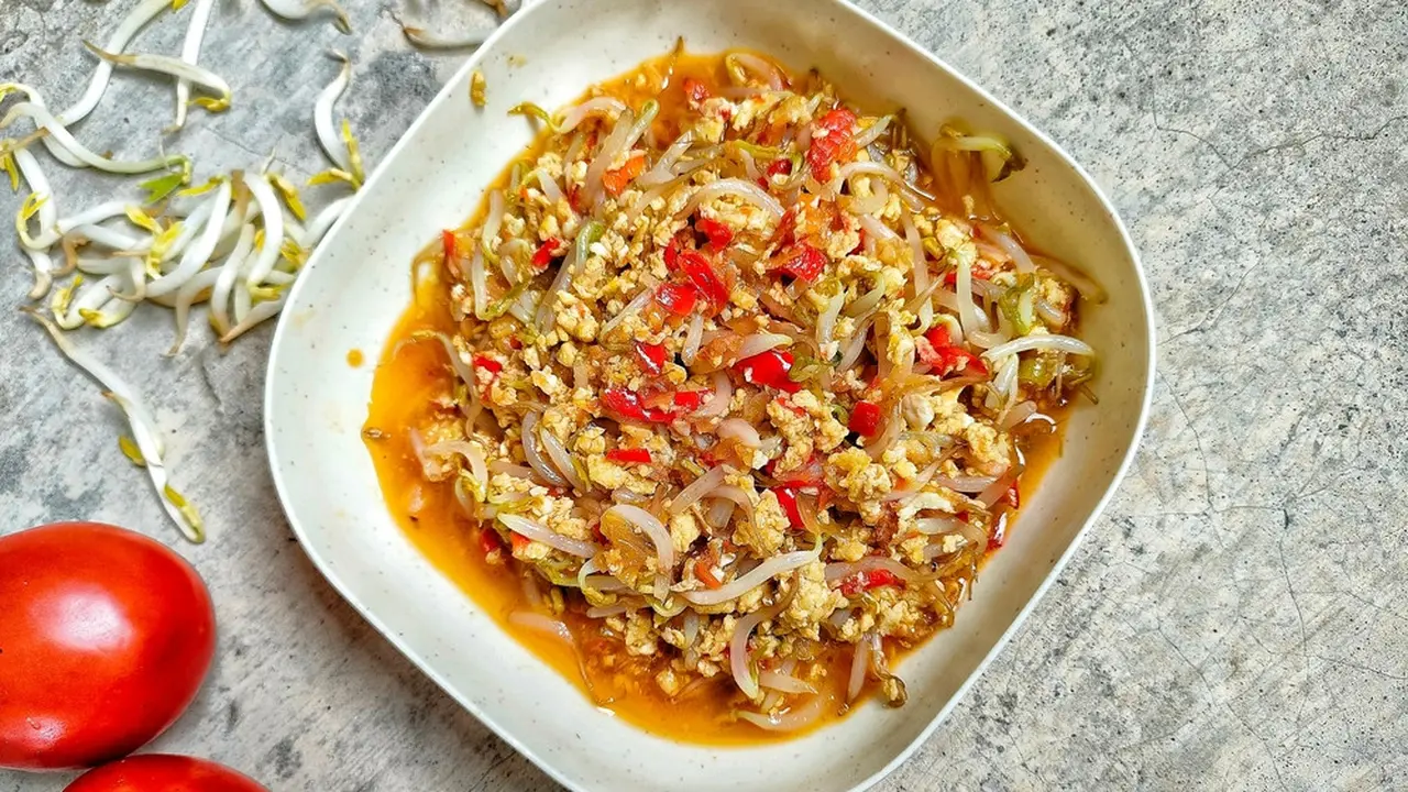 resep simpel tumis kecambah telur