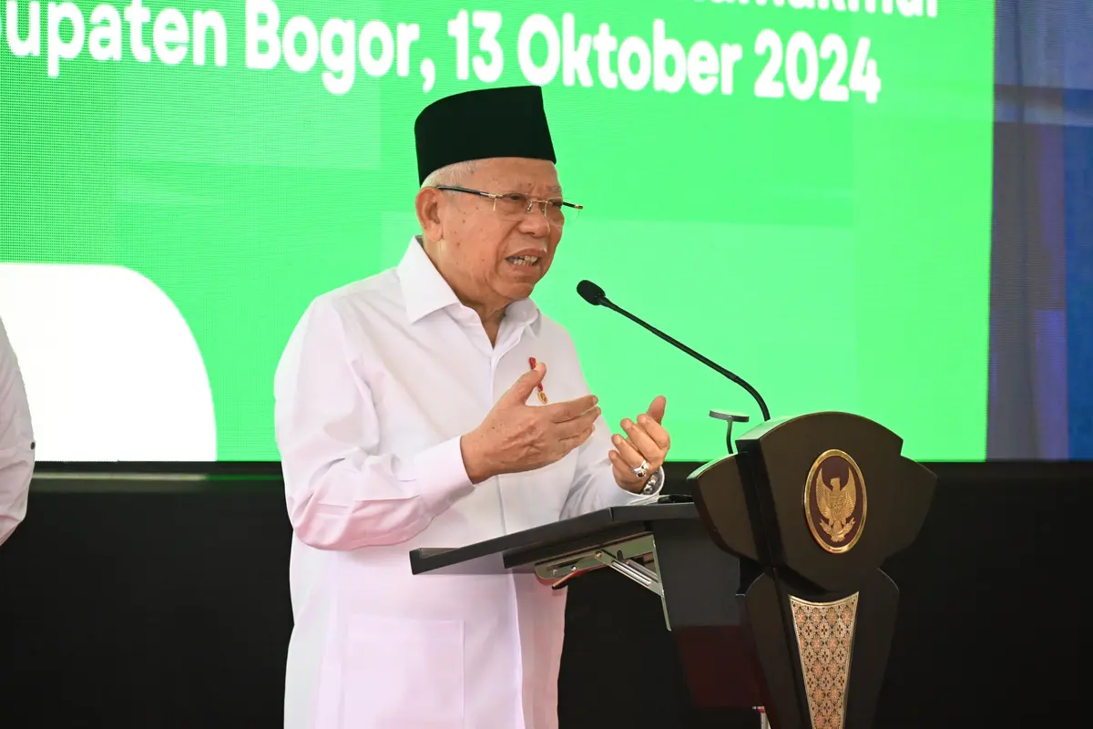 Wakil Presiden (Wapres) Ma'ruf Amin menyampaikan harapannya jelang pengambilan sumpah Presiden serta Wapres Terpilih periode 2024-2029 Prabowo Subianto-Gibran Rakabuming Raka.