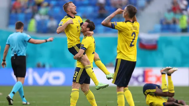 Foto Piala Eropa: Unggul Tipis 1-0, Swedia Bawa Poin Penuh Atas Slovakia di Laga Grup E Euro 2020
