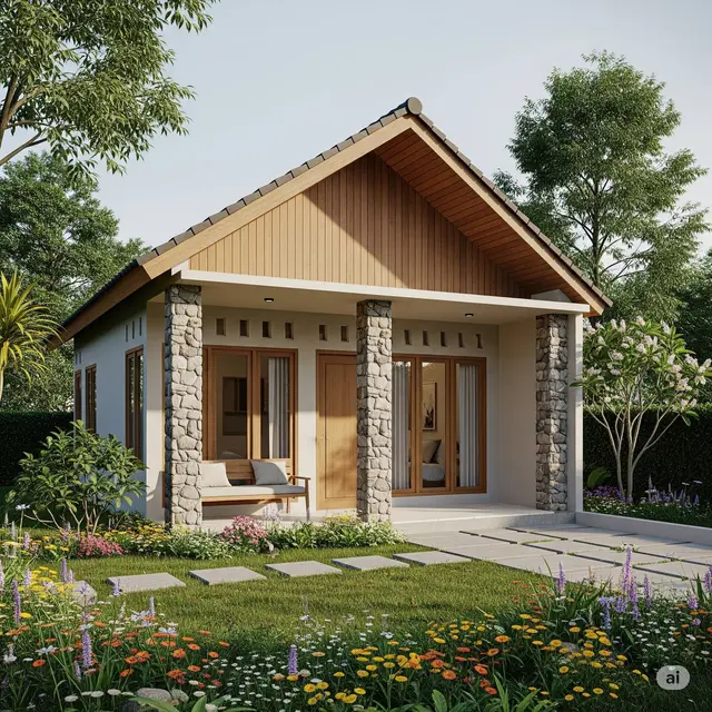 Gambar Rumah Sederhana Ukuran 6x9 di Kampung. Foto: Gemini