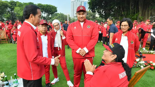 Foto: Momen Kontingen ASEAN Para Games 2023 Indonesia Diguyur Bonus sebagai Apresiasi Presiden Joko Widodo Atas Gelar Juara Umum