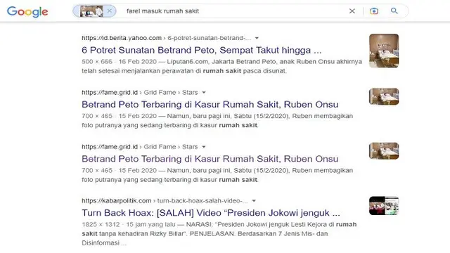 Gambar Tangkapan Layar Penelusuran Foto Menggunakan Google Images.