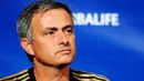 Pelatih Real Madrid Jose Mourinho dalam konferensi pers pada 12 Juli 2011, jelang menghadapi LA Galaxy dalam ajang World Football Challenge di Amerika Serikat. Kevork Djansezian/Getty Images/AFP