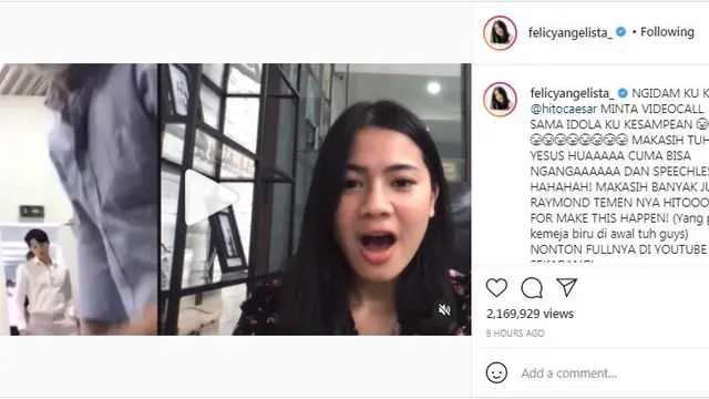 Felicya Angelista video call dengan Song Joong Ki