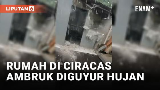VIDEO: Diguyur Hujan Deras, Rumah Permanen di Ciracas Ambruk