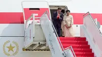 Presiden Joko Widodo atau Jokowi bersama Ibu Iriana Joko Widodo melakukan kunjungan kerja ke New Delhi, India, pada Jumat (8/9/2023).