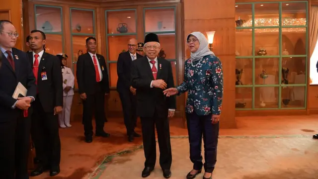 Presiden Singapura Halimah Yacob melakukan kunjungan kenegaraan ke Indonesia dan bertemu dengan Wapres Ma'ruf Amin pada Selasa (4/2).