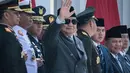 Presiden Indonesia Prabowo Subianto saat menghadiri upacara pelantikan perwira remaja lulusan akademi militer dan kepolisian di Istana Kepresidenan, Jakarta pada Rabu 23 Juli 2025. (YASUYOSHI CHIBA/AFP)