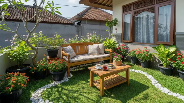 Ide Menata Teras Rumah Sederhana agar Terasa Seperti Taman/AI Generated