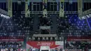 Kursi-kursi kosong di tribune Istora Senayan, Jakarta saat babak 16 besar Indonesia Open 2024 pada Kamis (06/06/2024). (Bola.com/Bagaskara Lazuardi)