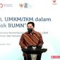 Menteri BUMN Erick Thohir dalam penandatanganan rantai pasok UMKM ke BUMN