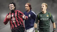 Paolo Maldini, Gabriel Batistuta dan Joe Hart. (Bola.com/Dody Iryawan)