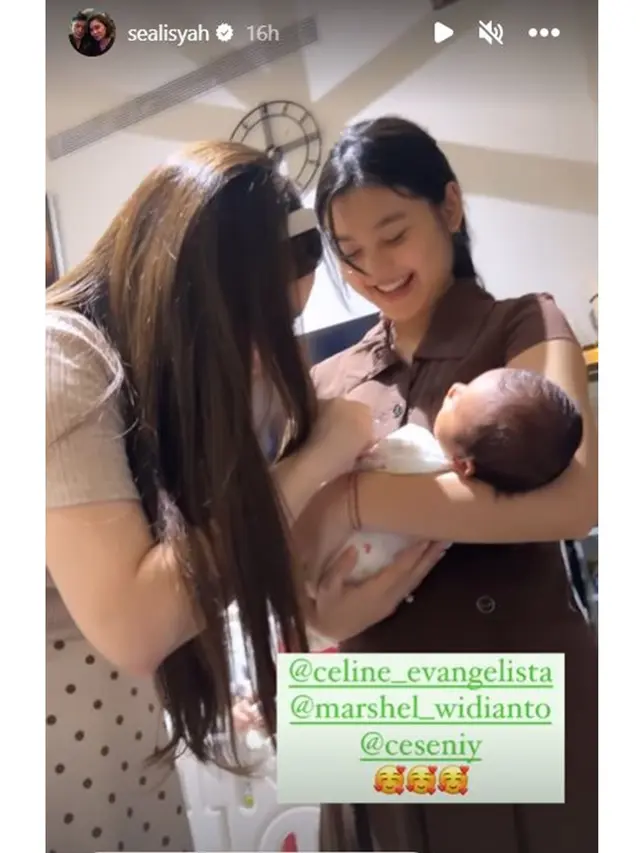 6 Momen Celine Evangelista Kunjungi Anak Pertama Marshel Widianto dan Cesen