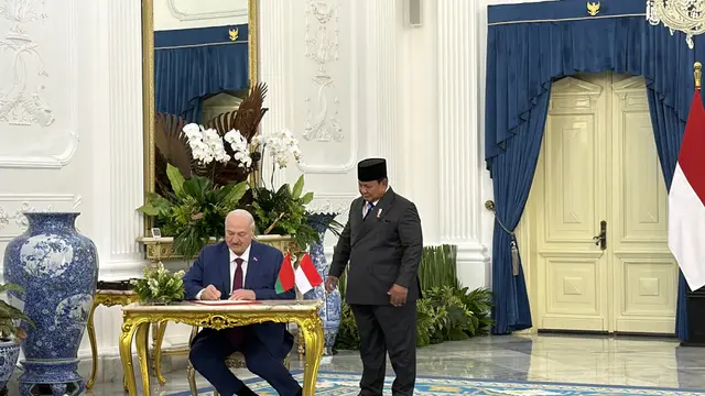 Presiden Republik Belarus Aleksandr Lukashenko bertemu dengan Presiden Prabowo Subianto. (Foto: Istimewa)
