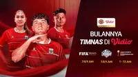 Vidio akan menayangkan secara kksklusif rangkaian laga Timnas Indonesia, Timnas U-19, hingga Timnas Indonesia Putri Sepanjang Juni 2026. (Vidio)