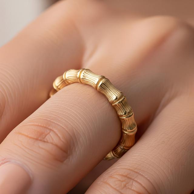 Inspirasi Cincin Emas Model Bambu (Image by Gemini AI)