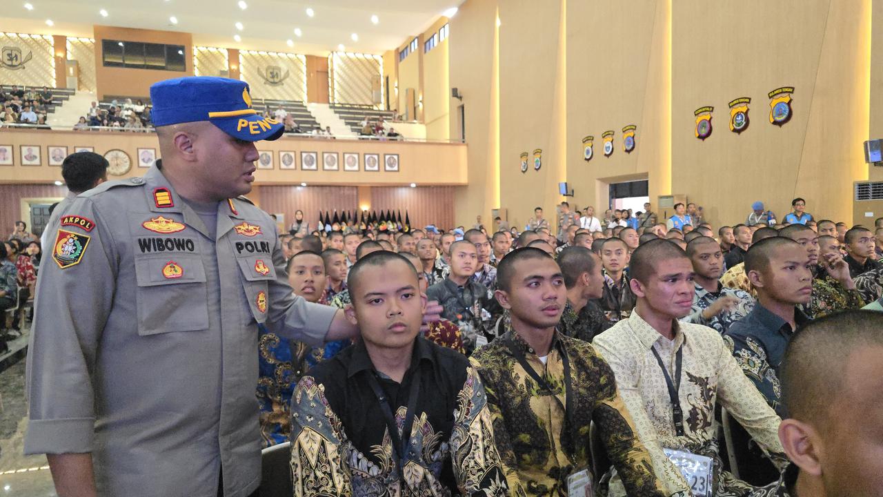 Suasana pengumuman hasil seleksi taruna akpol 2024.