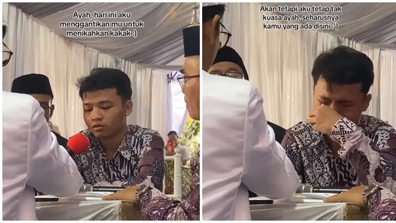 Viral Moman Haru Seorang Adik Jadi Wali Nikah Kakaknya, Tak Kuasa Tahan Tangis