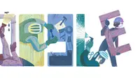 Google memperingati Hari Buruh Sedunia dengan memasang doodle May Day (Sumber: Google).