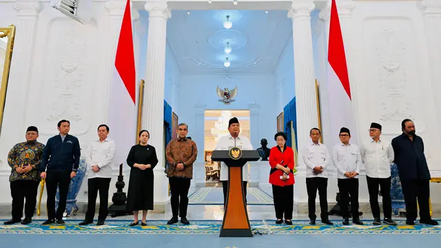 Presiden Prabowo Subianto saat jumpa pers di Istana Kepresidenan Jakarta, Minggu (31/8/2025) (Laily Rachev - Biro Pers Sekretariat Presiden)