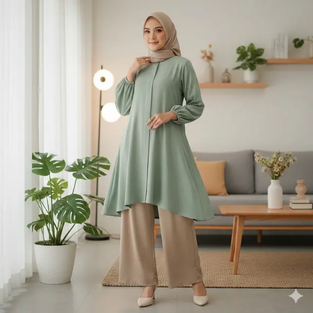 Model Setelan Kulot dan Tunik