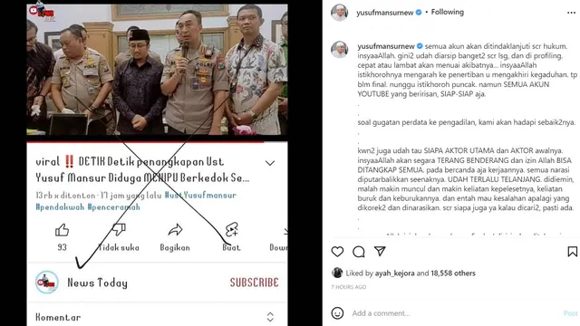 Ustaz Yusuf Mansur (Foto: Instagram/@yusufmansurnew)
