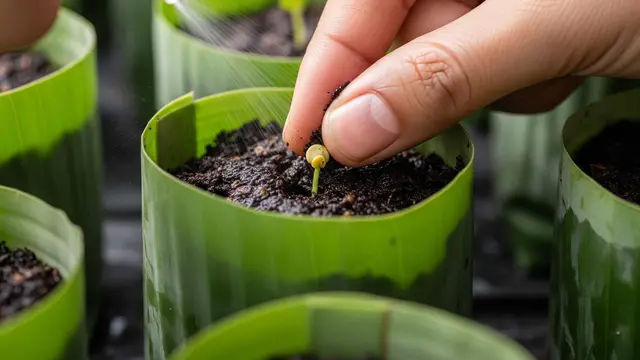 Cara Buat Polybag dari Daun Pisang