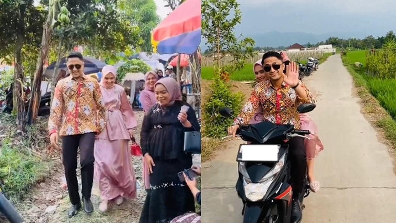 7 Momen Hengky Kurniawan Hadiri Pernikahan Warga, Seru Naik Motor di Jalan Persawahan