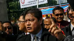 Presiden KAI, Tjoetjoe S Hernanto, mengatakan unjukrasa ini sebagai gerakan moral anak bangsa para pencari keadilan, Jakarta, Rabu (24/9/2014) (Liputan6.com/Faizal Fanani)