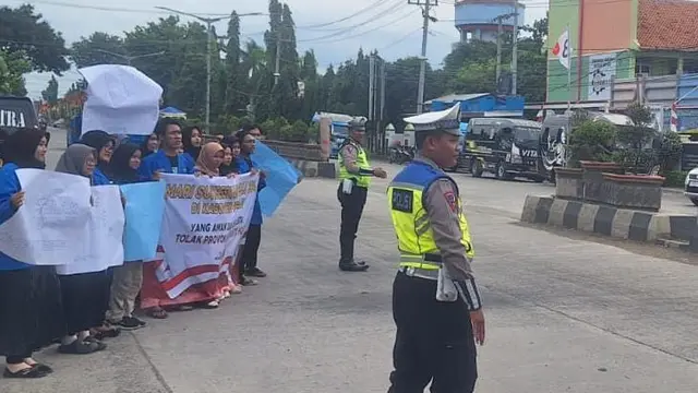 Mahasiswa di Pemalang deklarasi Pemilu damai. (Foto: Liputan6.com/Humas Polres Pemalang)