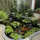 Desain Kolam Ikan Ramah Anak dengan Sudut Membulat dan Pagar Alami. (Foto: AI)