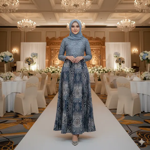 7 Model Gamis Batik Brokat 2026 yang Lagi Tren, Elegan untuk Acara Resmi Maupun Kondangan